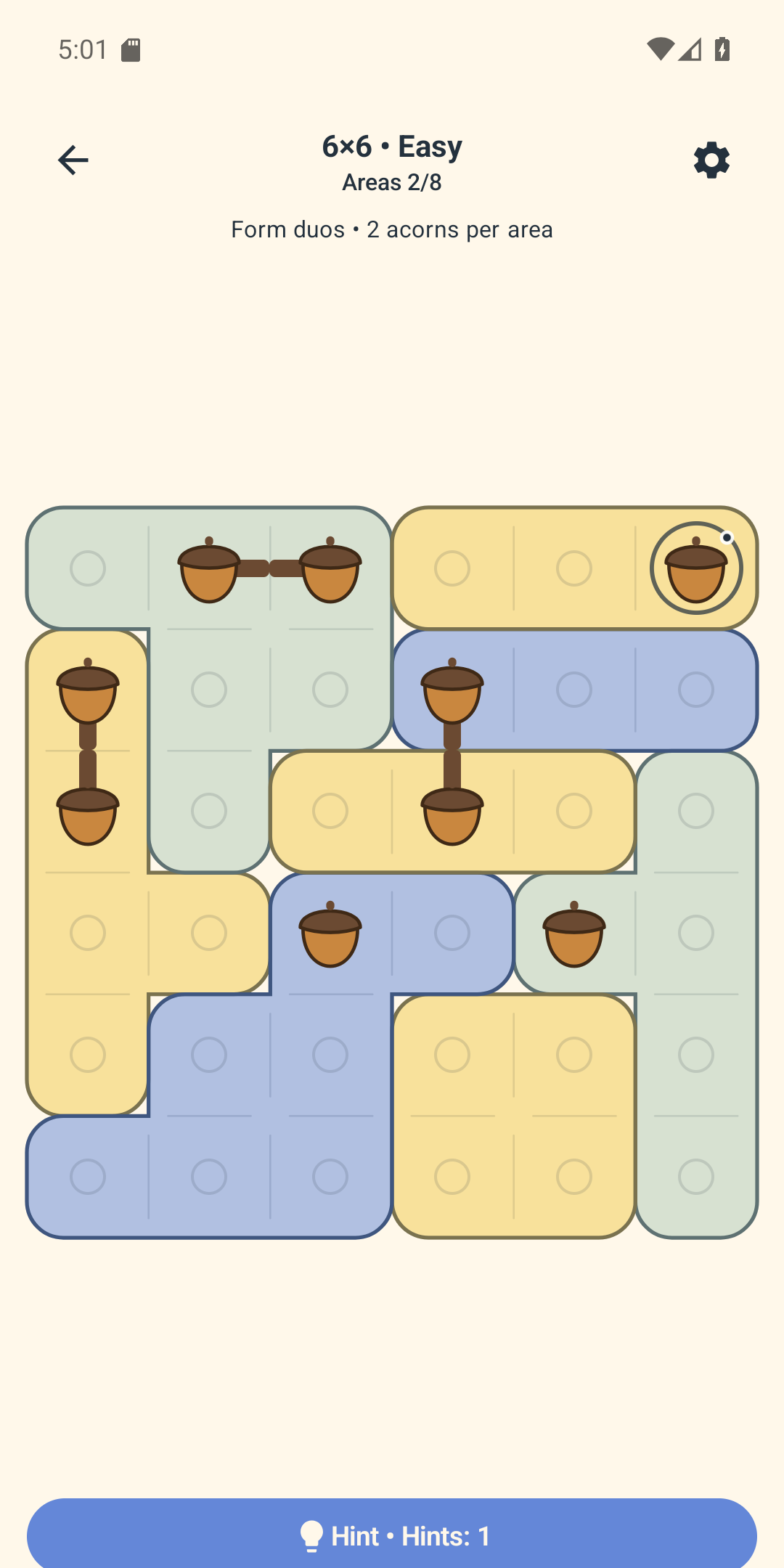 Puzzel halverwege in Pair Grid